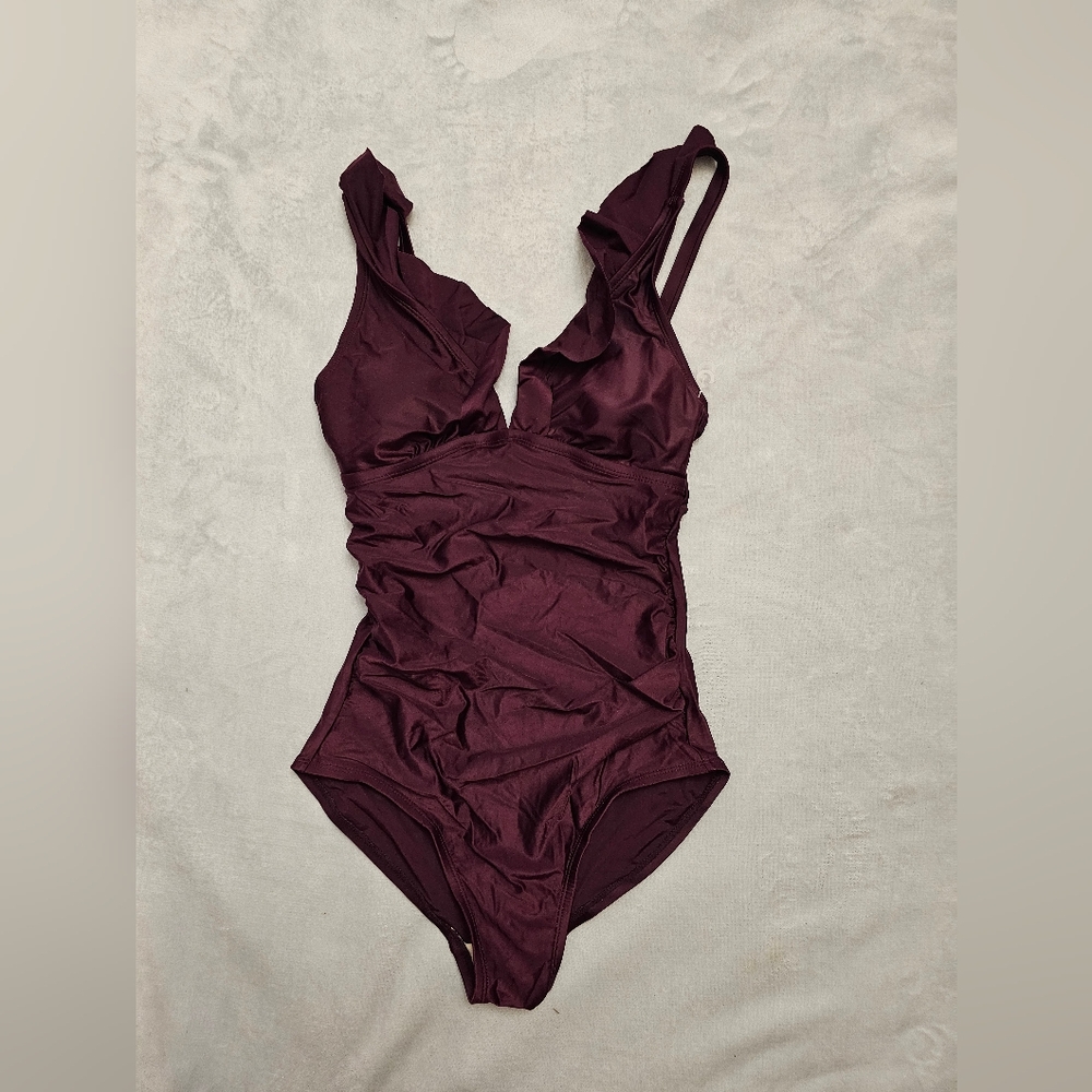 Kona Sol one Piece Wine/ deep red color Womens size M